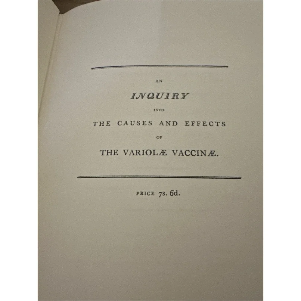 Classics Of Medicine Library CAUSES AND EFFECTS OF THE VARIOLAE VACCINE 1978